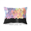 Portland Maine geometric skyline - Pillow | Lumbar / RebeccaPurple - Geometric Skyline