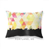 Portland Maine geometric skyline - Pillow | Lumbar / Yellow - Geometric Skyline