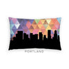 Portland Oregon geometric skyline - Pillow | Lumbar / RebeccaPurple - Geometric Skyline