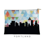 Portland Oregon geometric skyline - Pouch | Small / LightSkyBlue - Geometric Skyline