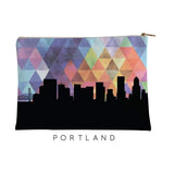 Portland Oregon geometric skyline - Pouch | Small / RebeccaPurple - Geometric Skyline