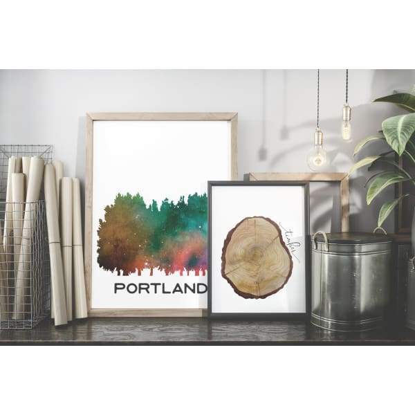 Portland watercolor trees | Portland Vibes Collection - 5x7 Unframed Print - Portland Vibes
