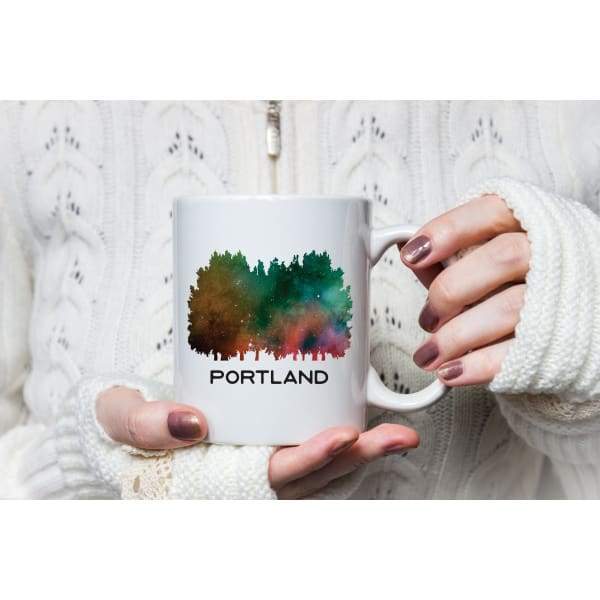 Portland watercolor trees | Portland Vibes Collection - Mug | 11 oz - Portland Vibes