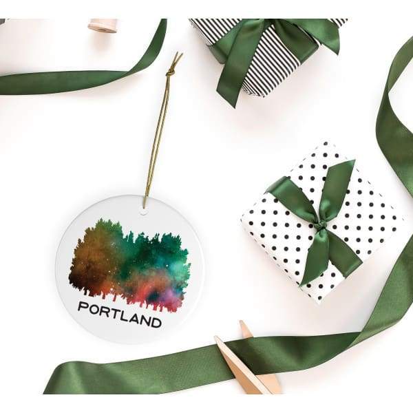 Portland watercolor trees | Portland Vibes Collection - Ornament - Portland Vibes