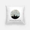 Providence Rhode Island city skyline with vintage Providence map - Pillow | Square - City Map Skyline
