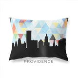 Providence Rhode Island geometric skyline - Pillow | Lumbar / LightSkyBlue - Geometric Skyline
