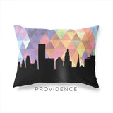 Providence Rhode Island geometric skyline - Pillow | Lumbar / RebeccaPurple - Geometric Skyline