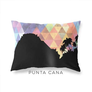 Punta Cana geometric skyline - Pillow | Lumbar / RebeccaPurple - Geometric Skyline