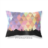 Pyongyang North Korea geometric skyline - Pillow | Lumbar / RebeccaPurple - Geometric Skyline