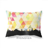 Pyongyang North Korea geometric skyline - Pillow | Lumbar / Yellow - Geometric Skyline