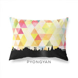 Pyongyang North Korea geometric skyline - Pillow | Lumbar / Yellow - Geometric Skyline