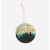 Queens New York city skyline with vintage Queens map - Ornament - City Map Skyline