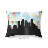 Queens New York geometric skyline - Pillow | Lumbar / LightSkyBlue - Geometric Skyline