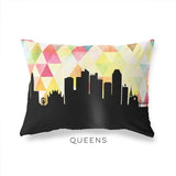 Queens New York geometric skyline - Pillow | Lumbar / Yellow - Geometric Skyline