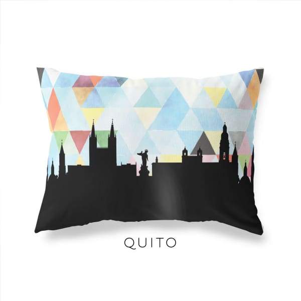 Quito Ecuador geometric skyline - Pillow | Lumbar / LightSkyBlue - Geometric Skyline