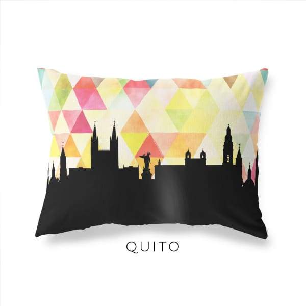 Quito Ecuador geometric skyline - Pillow | Lumbar / Yellow - Geometric Skyline