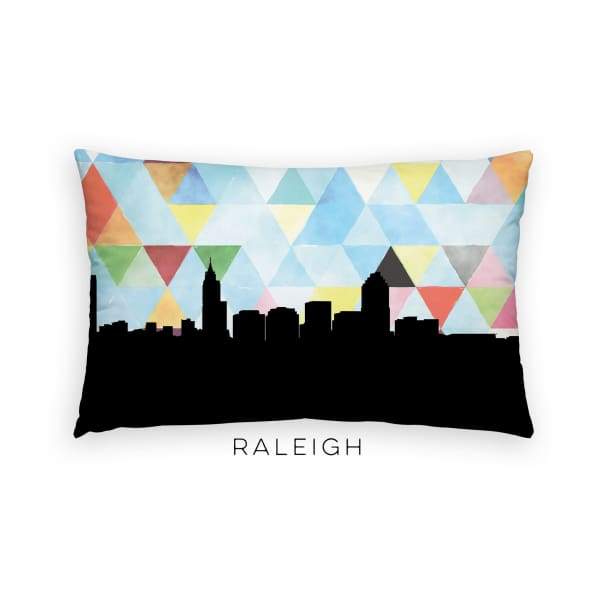 Raleigh North Carolina geometric skyline - Pillow | Lumbar / LightSkyBlue - Geometric Skyline