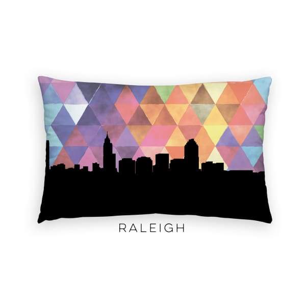 Raleigh North Carolina geometric skyline - Pillow | Lumbar / RebeccaPurple - Geometric Skyline