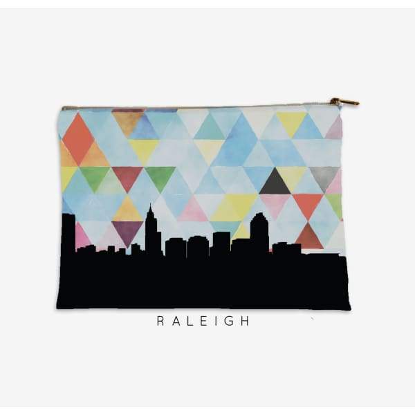 Raleigh North Carolina geometric skyline - Pouch | Small / LightSkyBlue - Geometric Skyline
