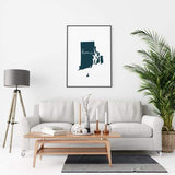 Rhode Island ’home’ state silhouette - 5x7 Unframed Print / DarkSlateGray - Home Silhouette
