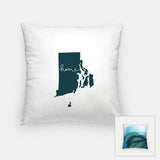 Rhode Island ’home’ state silhouette - Pillow | Square / DarkSlateGray - Home Silhouette