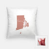 Rhode Island ’home’ state silhouette - Pillow | Square / RosyBrown - Home Silhouette