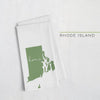 Rhode Island ’home’ state silhouette - Tea Towel / DarkGreen - Home Silhouette