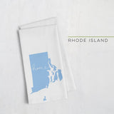Rhode Island ’home’ state silhouette - Tea Towel / LightBlue - Home Silhouette
