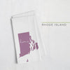 Rhode Island ’home’ state silhouette - Tea Towel / Purple - Home Silhouette