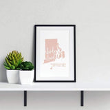 Rhode Island State Song | Surrounded By The Sea - 5x7 Unframed Print / MistyRose - State Song
