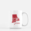 Rhode Island State Song | Surrounded By The Sea - Mug | 15 oz / Red - State Song