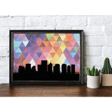 Richmond Virginia geometric skyline - 5x7 Unframed Print / RebeccaPurple - Geometric Skyline