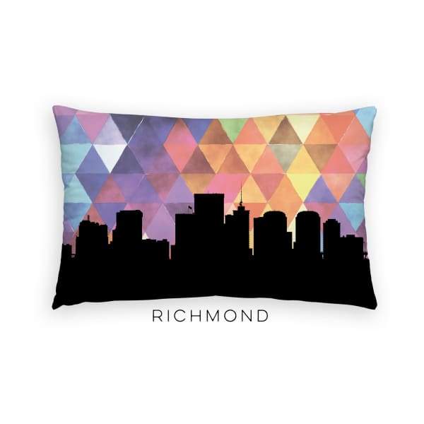 Richmond Virginia geometric skyline - Pillow | Lumbar / RebeccaPurple - Geometric Skyline