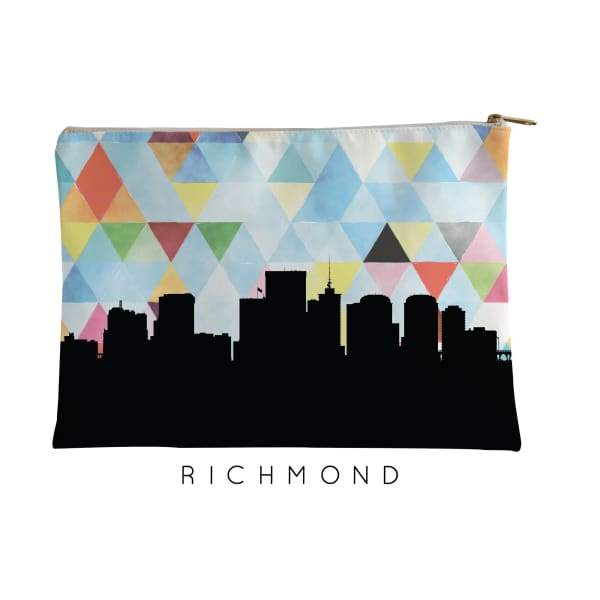 Richmond Virginia geometric skyline - Pouch | Small / LightSkyBlue - Geometric Skyline