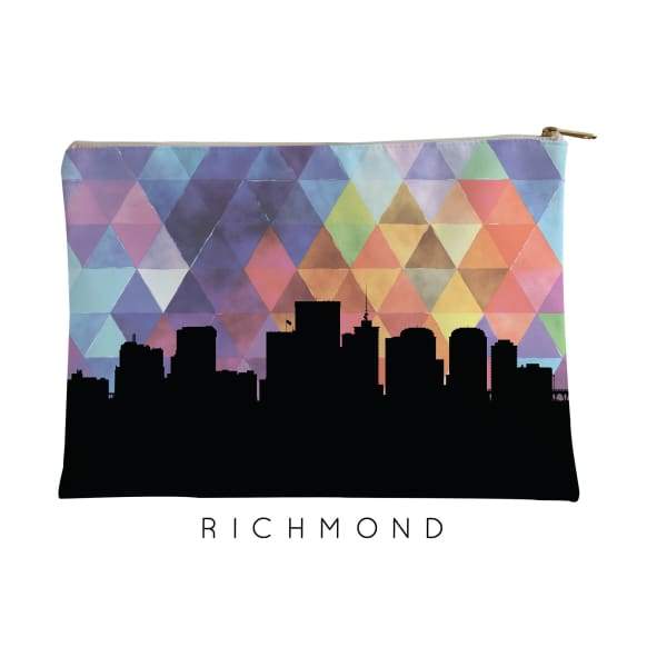 Richmond Virginia geometric skyline - Pouch | Small / RebeccaPurple - Geometric Skyline