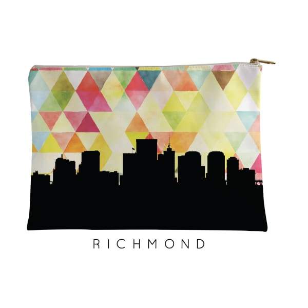 Richmond Virginia geometric skyline - Pouch | Small / Yellow - Geometric Skyline