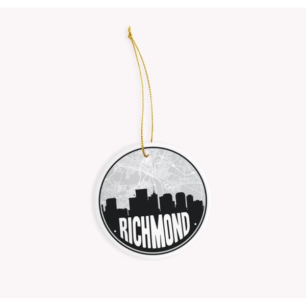 Richmond Virginia skyline and city map design | in multiple colors - Ornament / Black - City Map Skyline