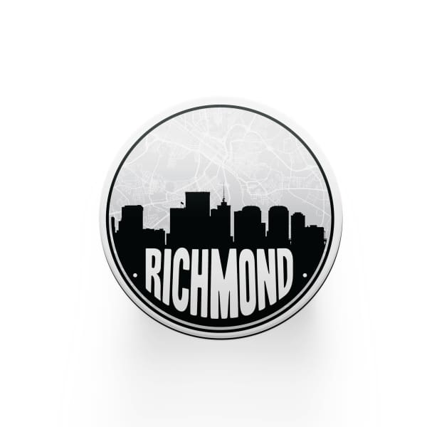 Richmond Virginia skyline and city map design | in multiple colors - Coaster Set | Set of 2 / Black - City Map Skyline