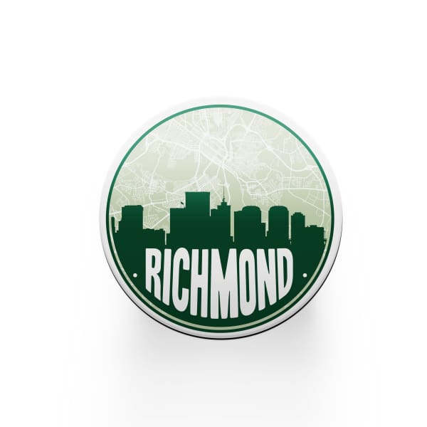 Richmond Virginia skyline and city map design | in multiple colors - Coaster Set | Set of 2 / Green - City Map Skyline
