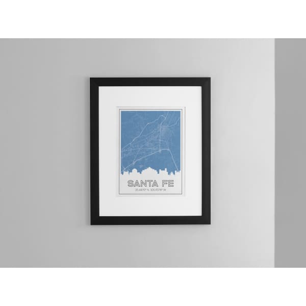 Richmond Virginia skyline and map with coordinates - 5x7 Unframed Print / SteelBlue - Road Map and Skyline