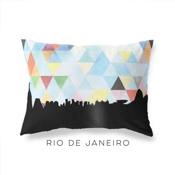 Rio de Janeiro Brazil geometric skyline - Pillow | Lumbar / LightSkyBlue - Geometric Skyline