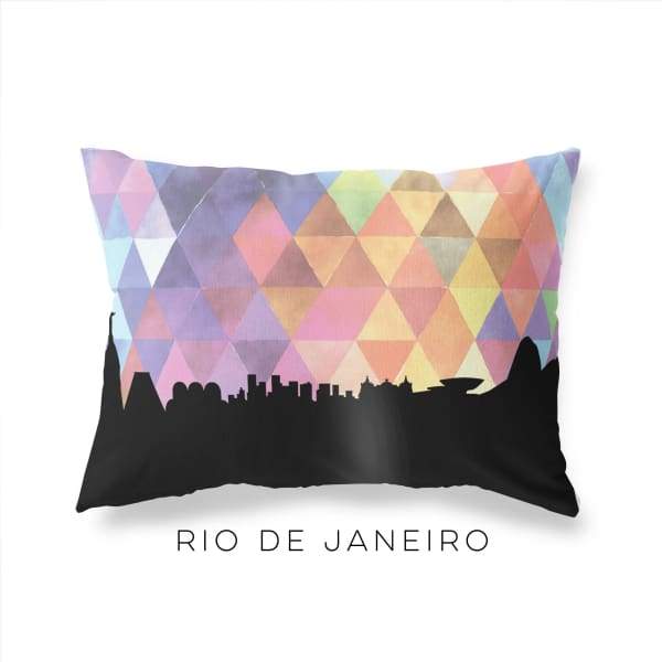 Rio de Janeiro Brazil geometric skyline - Pillow | Lumbar / RebeccaPurple - Geometric Skyline