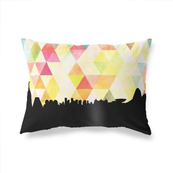 Rio de Janeiro Brazil geometric skyline - Pillow | Lumbar / Yellow - Geometric Skyline