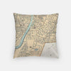 Rochester New York city skyline with vintage Rochester map - City Map Skyline