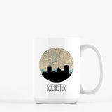 Rochester New York city skyline with vintage Rochester map - Mug | 15 oz - City Map Skyline