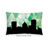 Rochester New York geometric skyline - Pillow | Lumbar / Green - Geometric Skyline