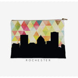 Rochester New York geometric skyline - Pouch | Small / Yellow - Geometric Skyline