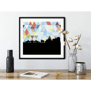 Rogers Arkansas geometric skyline - 5x7 Unframed Print / LightSkyBlue - Geometric Skyline