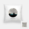 Rome city skyline with vintage Rome map - Pillow | Square - City Map Skyline