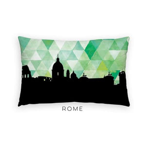 Rome Italy geometric skyline - Pillow | Lumbar / Green - Geometric Skyline